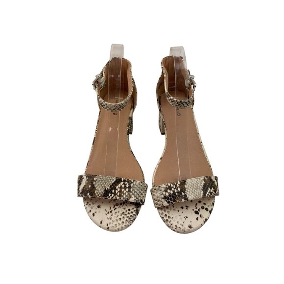 Stylish Snake Print Block Heel Sandals - Picture 9 of 13